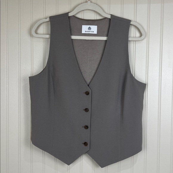 Aritzia Babaton Deniro Vest Taupe size 10 - Picture 2 of 10